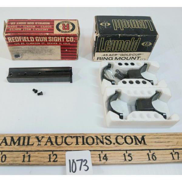 LOT OF 2 - LEUPOLD .45 ACP "GOLD CUP" RING MOUNT & REDFIELD ENFIELD NO. 4 MKI BASE