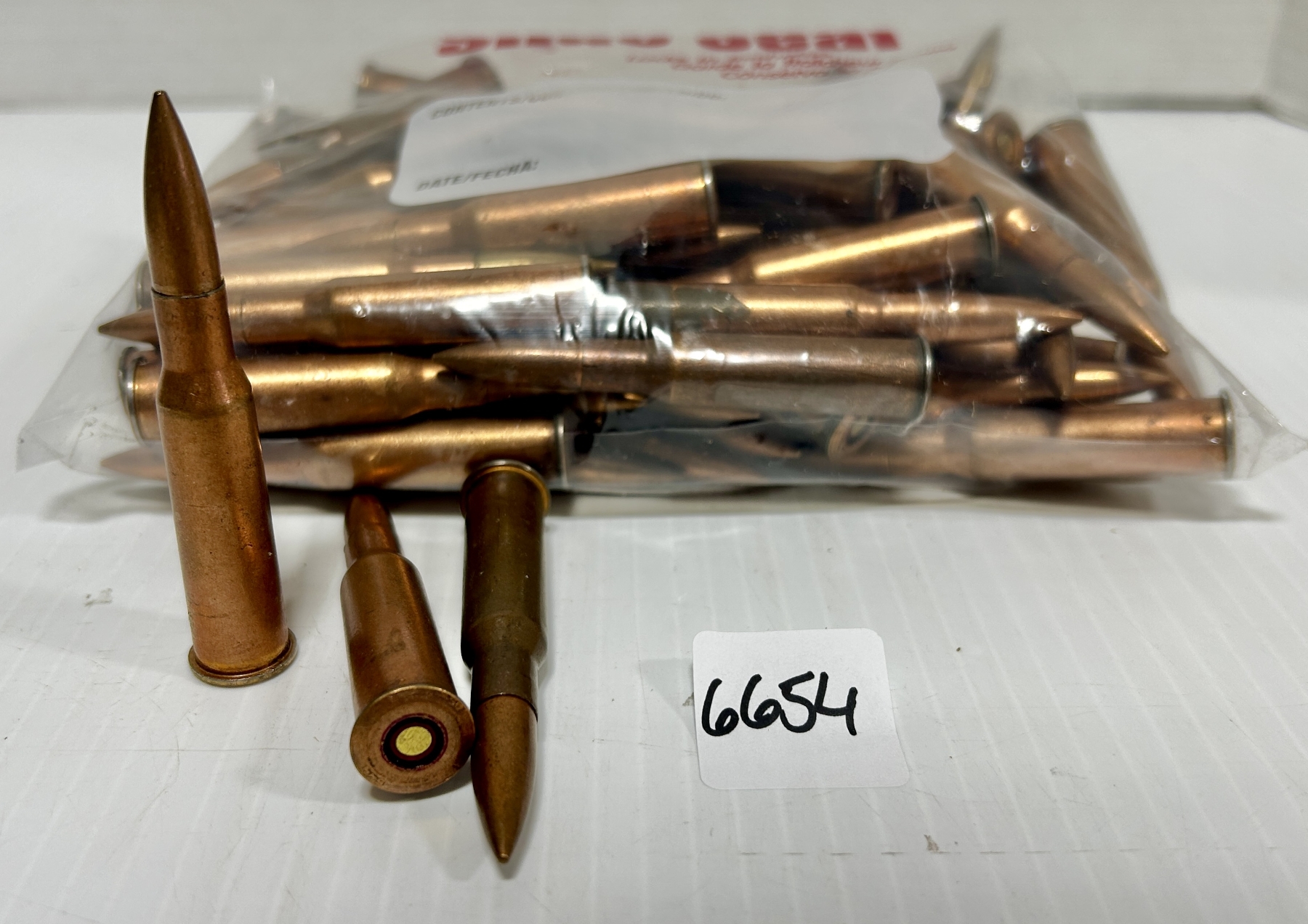 AMMO: APPROX 65X 7.62X54 R - MILITARY FMJ