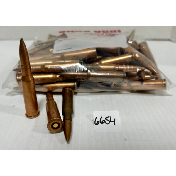 AMMO: APPROX 65X 7.62X54 R - MILITARY FMJ