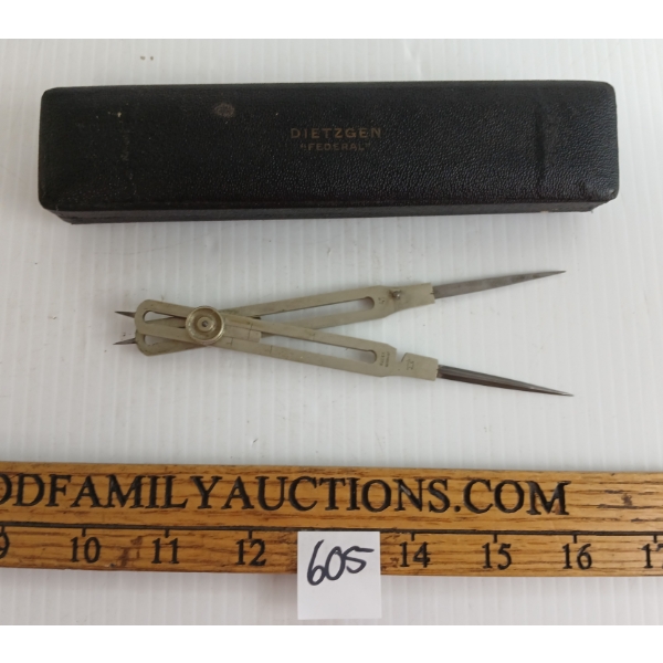 18TH CENTURY GERMAN K&E CO. DIVIDER W/ LEATHER CASE