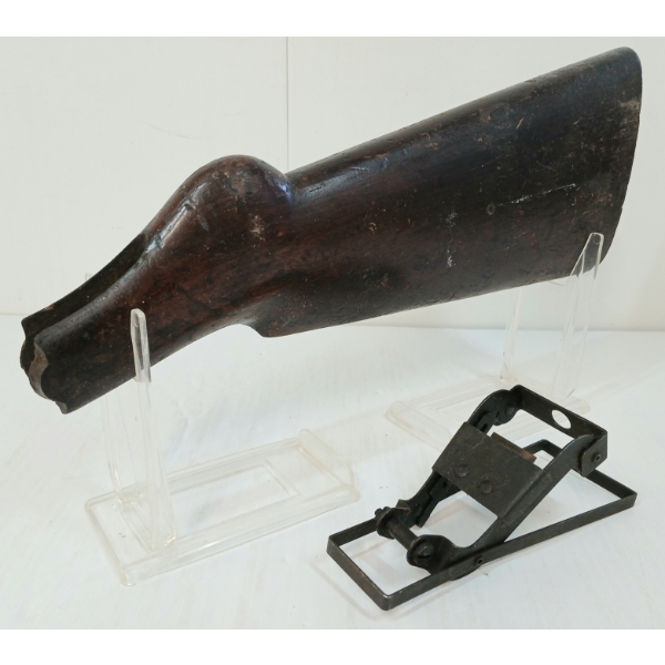 LOT OF 2 - SAVAGE/STEVENS MODEL 58 BUTT STOCK & MAGAZINE BOX HANGER(?)