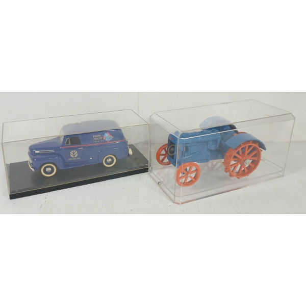 LOT OF 2 - LIBERTY CLASSICS 1948 NEW HOLLAND FORD PARTS PAYOFF & FORDSON STEEL-WHEEL TRACTOR MODELS