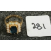 Image 5 : LADIES' 10K GOLD SIMULATED SAPPHIRE & OPAL RING 