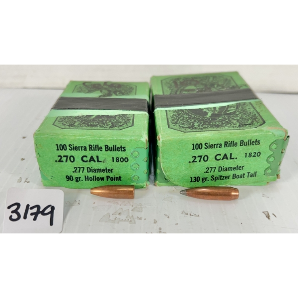 BULLETS: 75X SIERRA .270 CAL - 90 GR HP & 130 GR SP