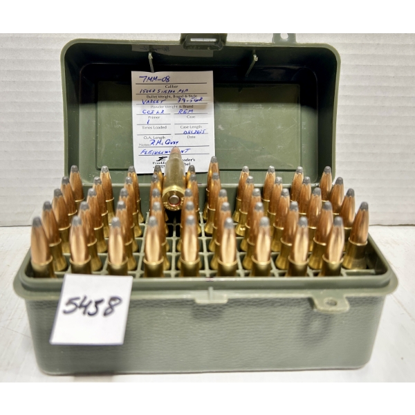 AMMO: 50X 7 MM-08 REM 150GR. - RELOADS