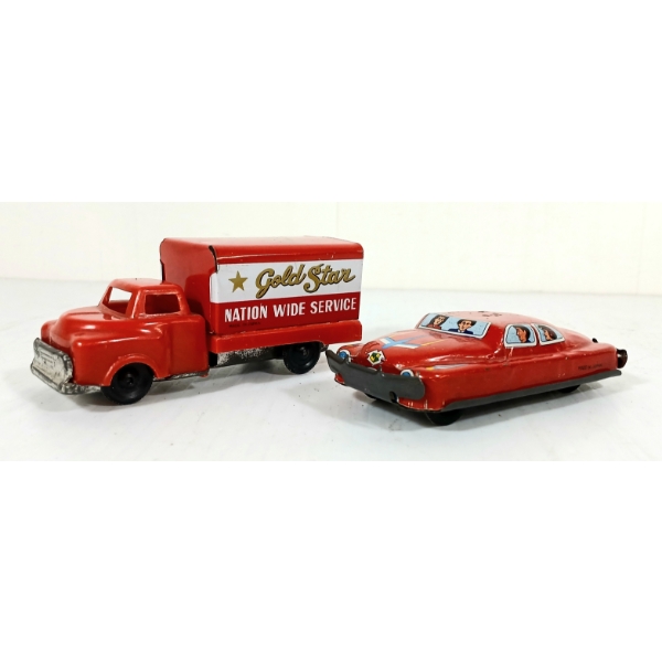 LOT OF 2 - FRICTION CARS -GOLD STATE NATION WIDE SERVICE & SEDAN 