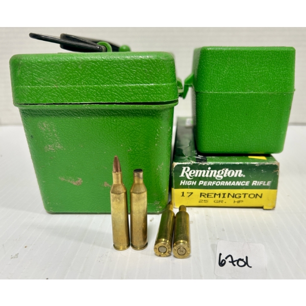 AMMO / BRASS: 19X LIVE & 76X BRASS .17 REMINGTON
