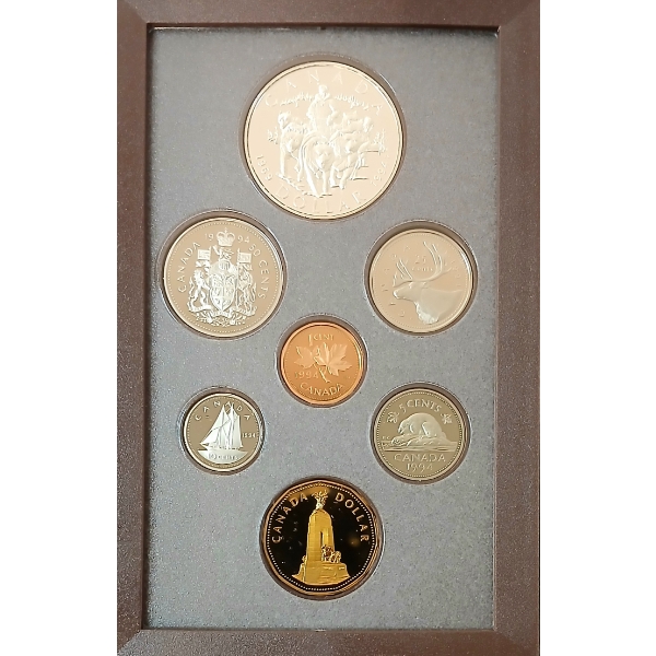 1994 RCM PROOF SET - 25TH ANN. OF LAST RCMP DOG PATROL TEAM