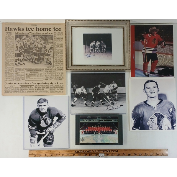 LOT OF 7 - CHICAGO BLACK HAWKS AUTOGRAPHED PHOTOS & FOAM CORE SIGNS - ERIC NESTERNKO