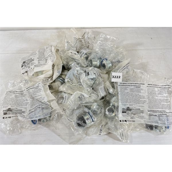 APPROX 15X EATON MALE THREAD CORD & CABLE FITTINGS - NEW