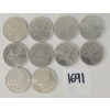 Image 1 : LOT OF 10 - 1964-1968 CDN 25 CENT SILVER COINS