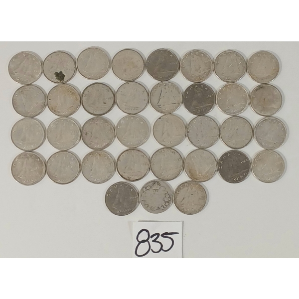 LOT OF 35 - 1968 CDN SILVER DIMES