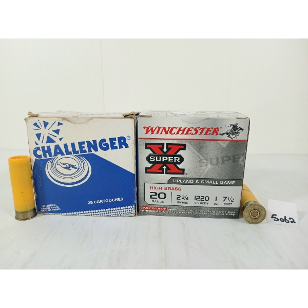AMMO: 50X CHALLENGER & WINCHESTER SUPER X 20GA - 2 3/4IN - #6 & 7 1/2 SHOT