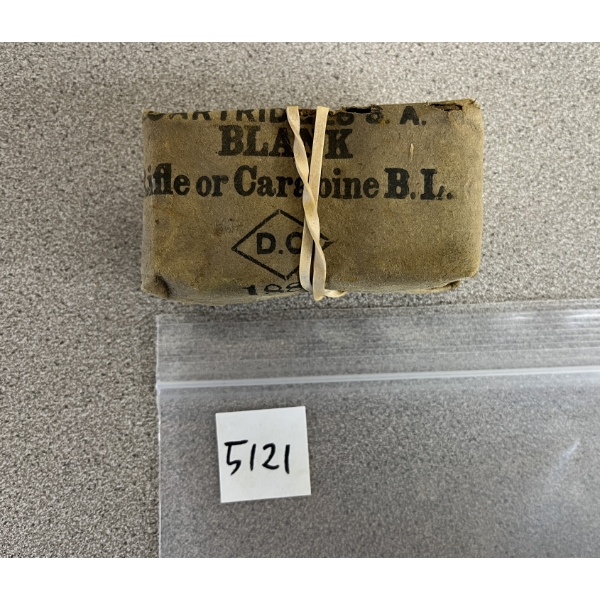 AMMO: APPROX 10X (?) CARTRIDGES SA BLANK RIFLE OR CARBINE BL DC 1884