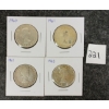 Image 2 : LOT OF 4 - 1960-1993 CDN SILVER 50 CENT PCS