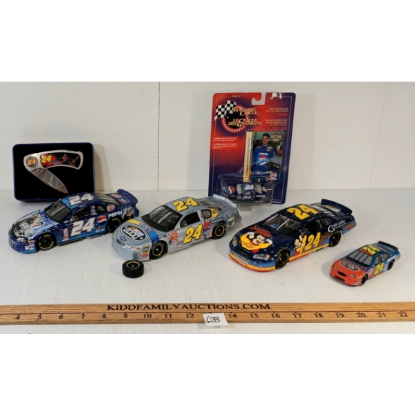 LOT OF 6 - NASCAR JEFF GORDON #24 COLLECTIBLES - INCL DIECAST MODELS & POCKET KNIFE