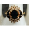Image 3 : 14K GOLD OVAL CUT SAPPHIRE & DIAMOND CLUSTER RING W/ APPRAISAL