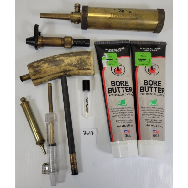 LOT OF 8 - MISC BLACK POWDER - BORE BUTTER, ETC