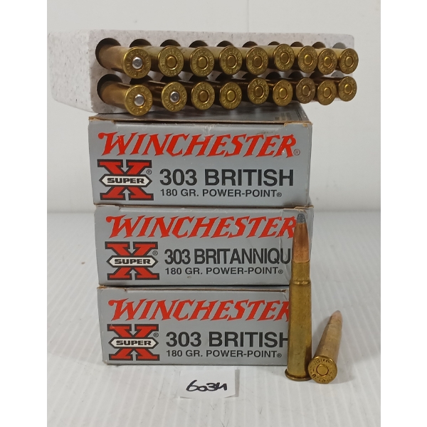 AMMO: 60X WINCHESTER SUPER X .303 BRIT - 180GR - PP