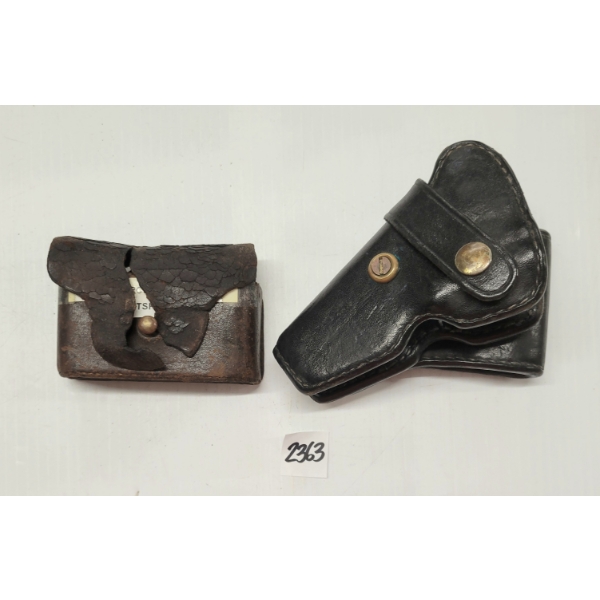 LOT OF 2 - LEATHER PAS HOLSTER & SHOT SHELL CASE