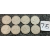 Image 1 : LOT OF 8 - 1954 CDN 25 CENT COINS