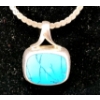 Image 2 : TURQUOISE & STERLING SILVER PENDANT NECKLACE