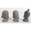 Image 3 : LOT OF 3 - INUIT BUSTS BY UNKNOWN ARTIST - STONE