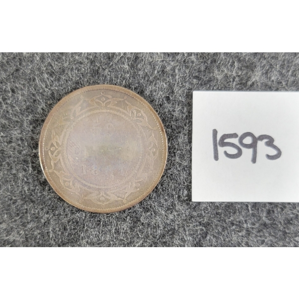 1881 NEWFOUNDLAND 50 CENT SILVER COIN