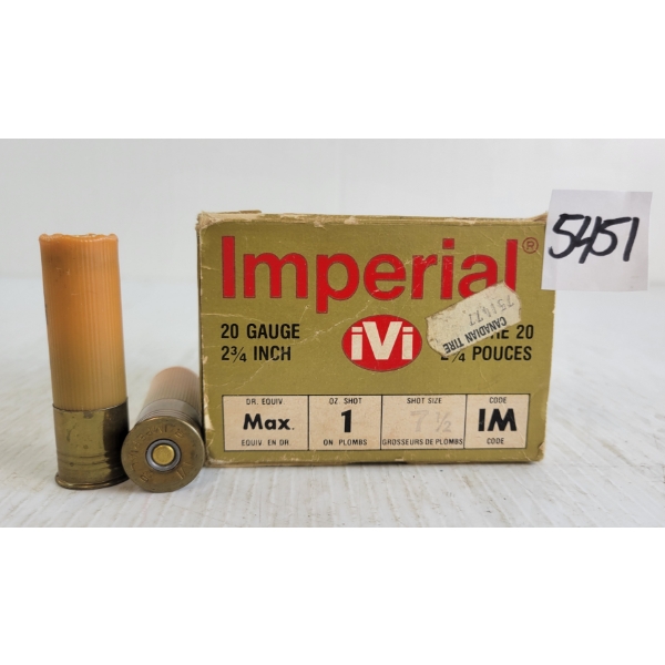 AMMO: 25X IMPERIAL 20GA - 2-3/4IN - #7-1/2 SHOT