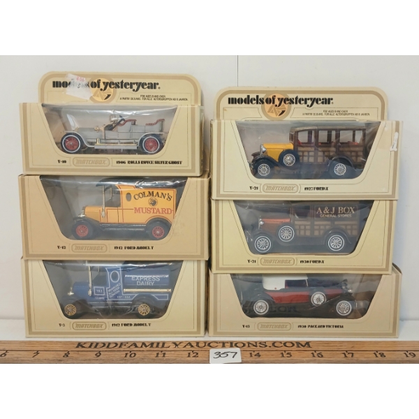 LOT OF 6 - MATCHBOX MODELS OF YESTERYEAR DIECAST MODELS - 1930 FORD A, 1930 PACKARD VICTORIA, ETC