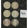 Image 2 : LOT OF 6 - 1967 CDN 25 CENT SILVER COINS