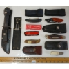 Image 1 : LOT OF 8 - THROWING KNIFE, SURVIVAL KNIFE & FOLDING KNIVES W/ SHEATHS