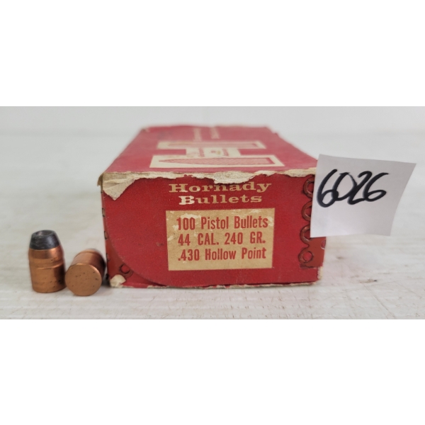 BULLETS: 100X HORNADY .44CAL - 240GR - JKT - HP