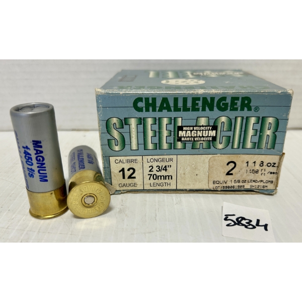 AMMO: 25X CHALLENGER 12 GA 2-3/4 IN NO 2 STEEL  