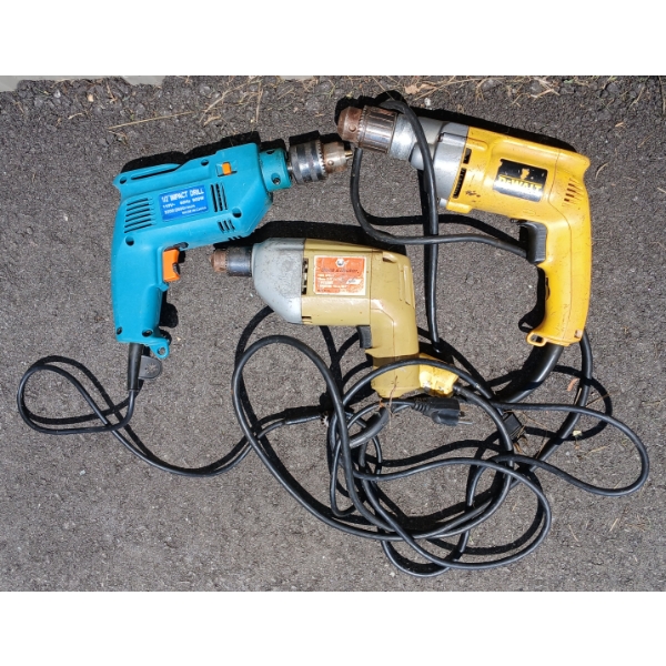 LOT OF 3 - CORDED DRILLS