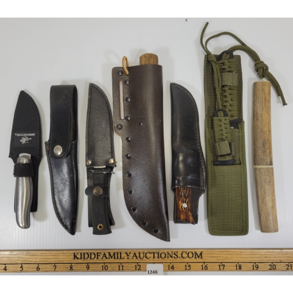 LOT OF 6 - HUNTING KNIVES - INCL NIARIO, RUKO, ETC 