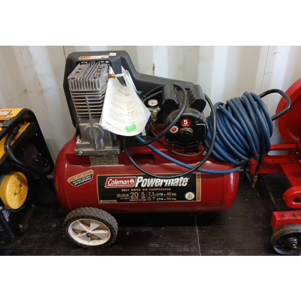 COLEMAN PORTABLE BELT DRIVE AIR COMPRESSOR - 20GAL