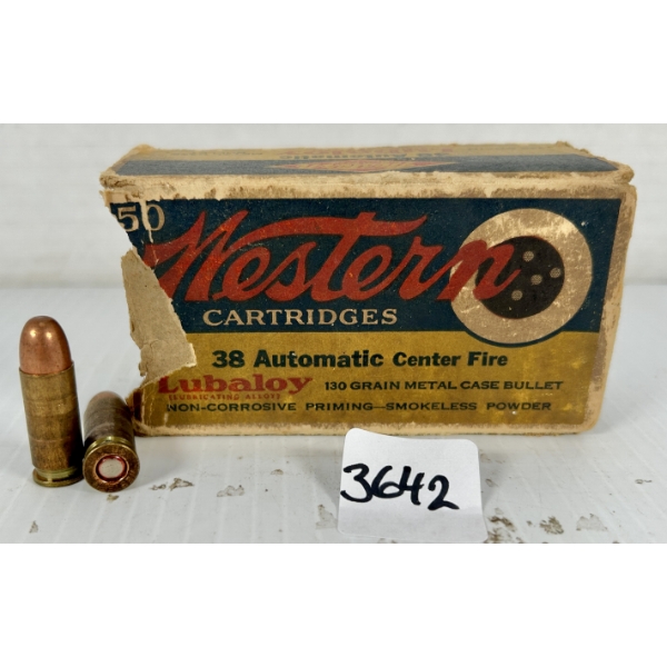 AMMO: 50X WINCHESTER .38 COLT AUTO - 130 GR FMJ