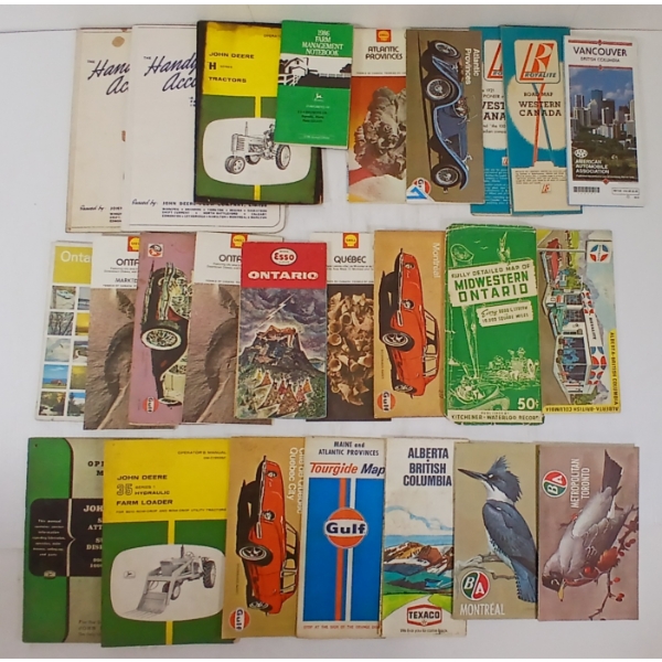 JOB LOT - B/A, GULF, TEXACO ROAD MAPS, HANDY FARM ACCOUNT BOOKS, ETC