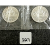 Image 1 :  LOT OF 2 - 1963 CDN SILVER DOLLARS - VOYAGEUR