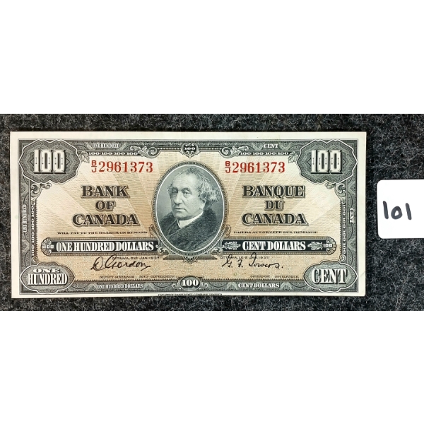 1937 CDN $100 BANKNOTE