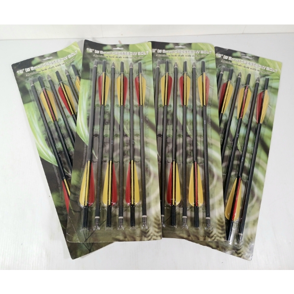 LOT OF 4 PKG - ALUMINUM 16IN CROSSBOW BOLTS - SEALED