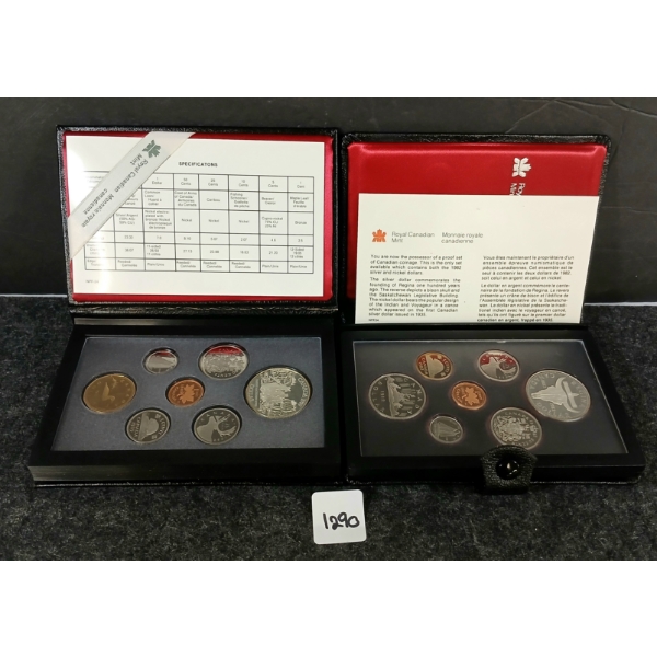 LOT OF 2 - 1982 & 1989 RCM UNCIRCULATED PROOF SETS