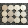 Image 2 : LOT OF 12 - 1904-1969 CDN 10 CENT COINS