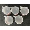 Image 3 : LOT OF 5 - FIRE KING MILK GLASS STACKABLE MUGS - OTTAWA ROUGH RIDERS