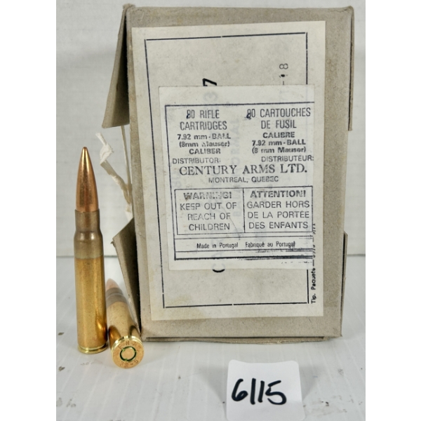 AMMO: 90X FNM 8 MM MAUSER - MILITARY FMJ