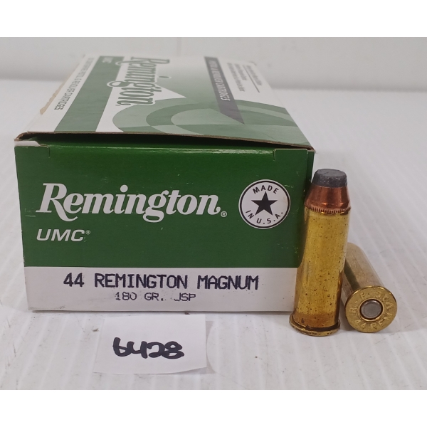 AMMO: APPROX 50X REMINGTON UMC .44 REM MAG - 180GR - JSP