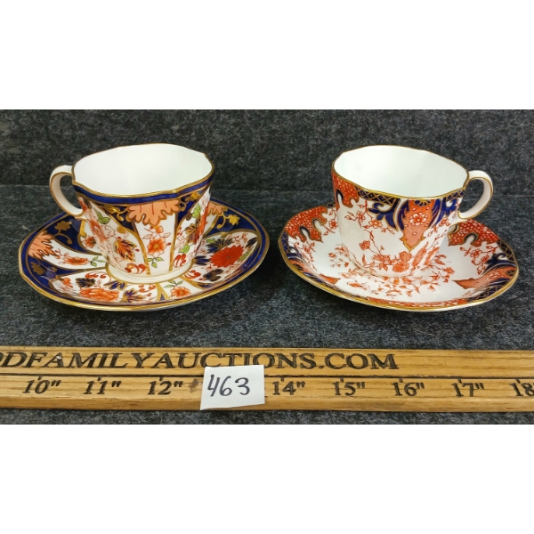 LOT OF 2 - ROYAL CROWN DERBY IMARI STYLE CHINA CUPS & SAUCERS