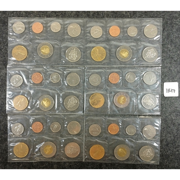 LOT OF 6 - 2001 & 2004 RCM UNCIRCULATED PROOF SETS