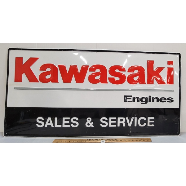 KAWASAKI ENGINES SALES & SERVICE EMBOSSED SST SIGN